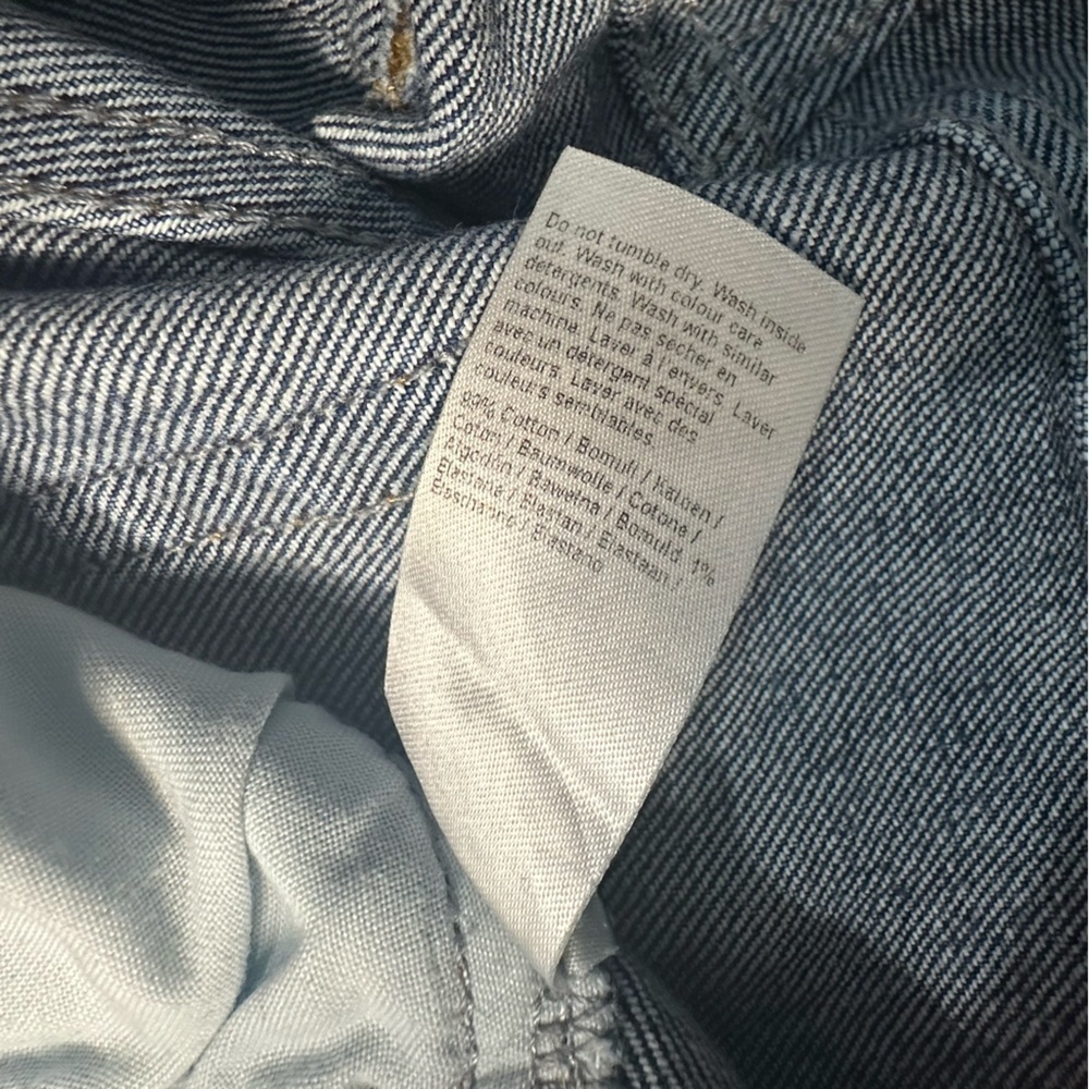 River Island High-rise Raw-Hem Straight leg Ankle dark blue Jean 10 30 stretch - Picture 9 of 12